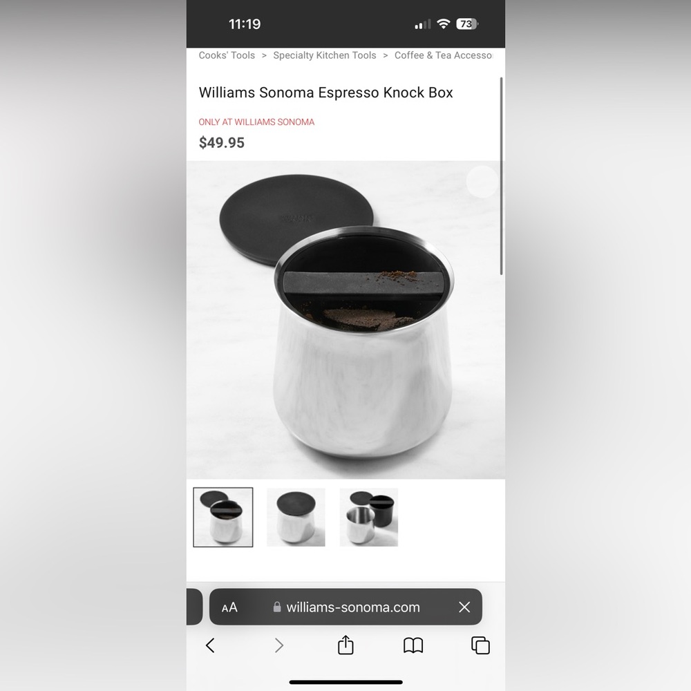 Williams Sonoma Espresso Knock Box